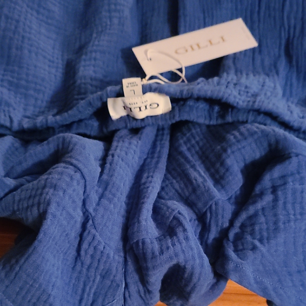 Gilli Royal Blue Crinkled Fabric
